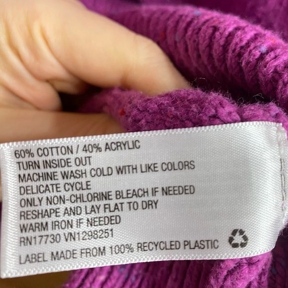 Universal Thread Pink Purple Flecked VNeck Raw Edge Button Front Cardigan Sz M - Picture 4 of 5